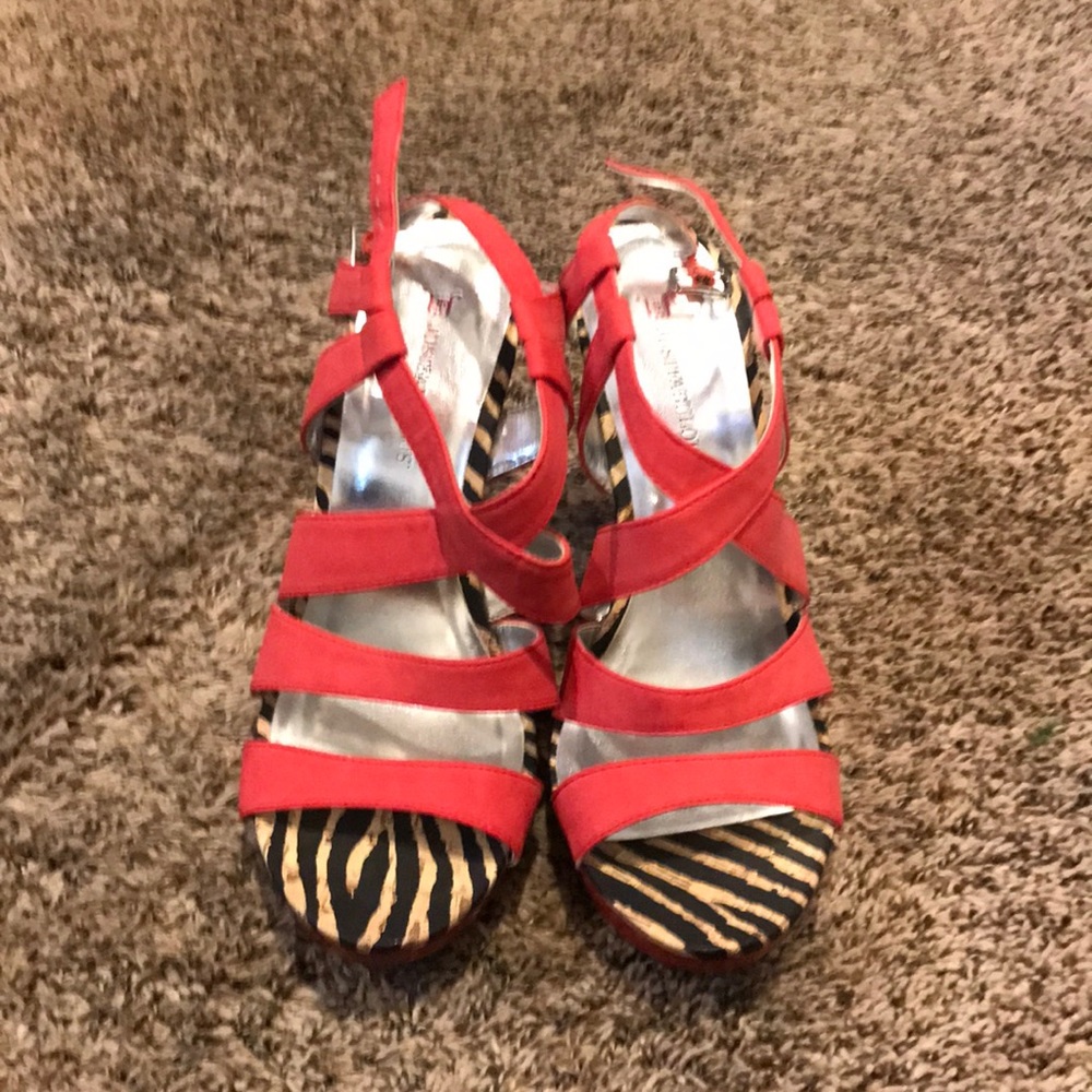 Coral high heel stilettos
